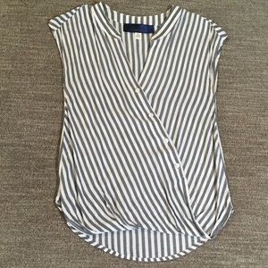Super Chic Blue Rain Striped Blouse Size XS